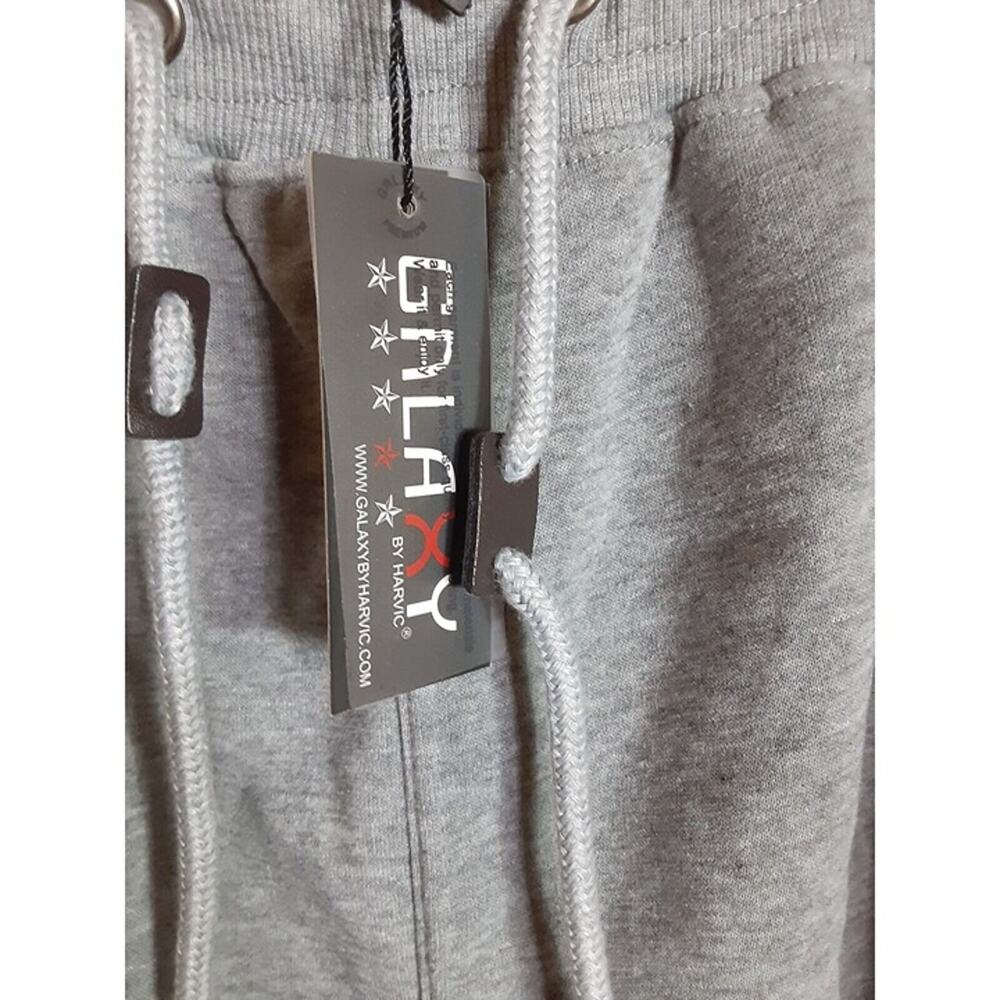 Galaxy by Harvic Mens M Gray Pants Basic Stretch Polyester Slim Fit Joggers NWT - Picture 7 of 8